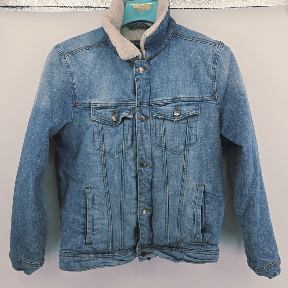Vintage Y2K Style Hollister Denim Sherpa Lined Epic Flex Jean Jacket Large